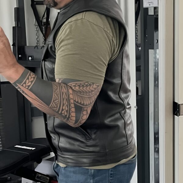 Spring Ride Mens Motorcycle Vest SOA Club Vest Black Biker Vest For Riding With Concealed Carry Pocket - Image 4