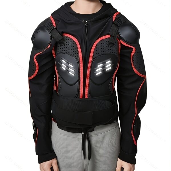 [Breathable Body Armor] Adjustable & Breathable Plus Size Motorcycle Body Armor - XL/2XL/3XL, Durable PP Material with Reflective Safety Strips, Hand-Washable, Secure Zip Closure for Riders, Motorcycle Accessories - Image 5
