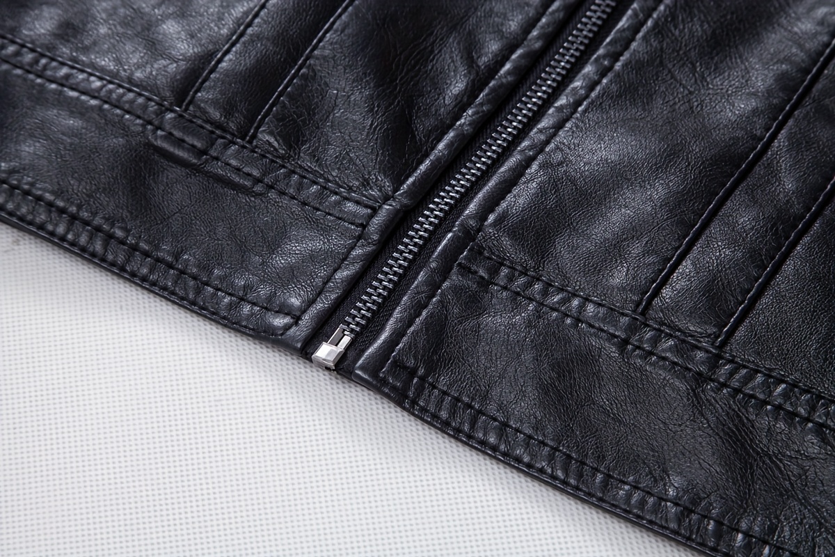 Men's PU Leather Motorcycle Vest - Slim Fit Sleeveless Jacket with Zippered Pockets, Stand Collar & Reinforced Straps, PU Leather & Polyester Blend for Biking, Casual, Daily Wear (Black)