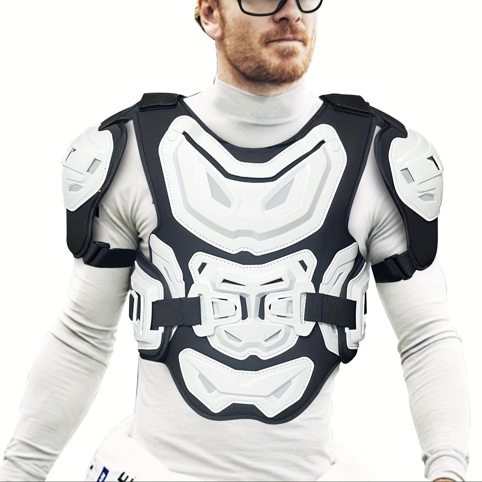Men'S Women'S Motorcycle Cycling Protective Vest, PE, Adjustable Waist Belt, Shockproof Foam Padding, Breathable Design, Flexible Card Slot, No Pocket, with Wipe with Damp Cloth Care Instructions for Off-Road Motorbike Riding Safety