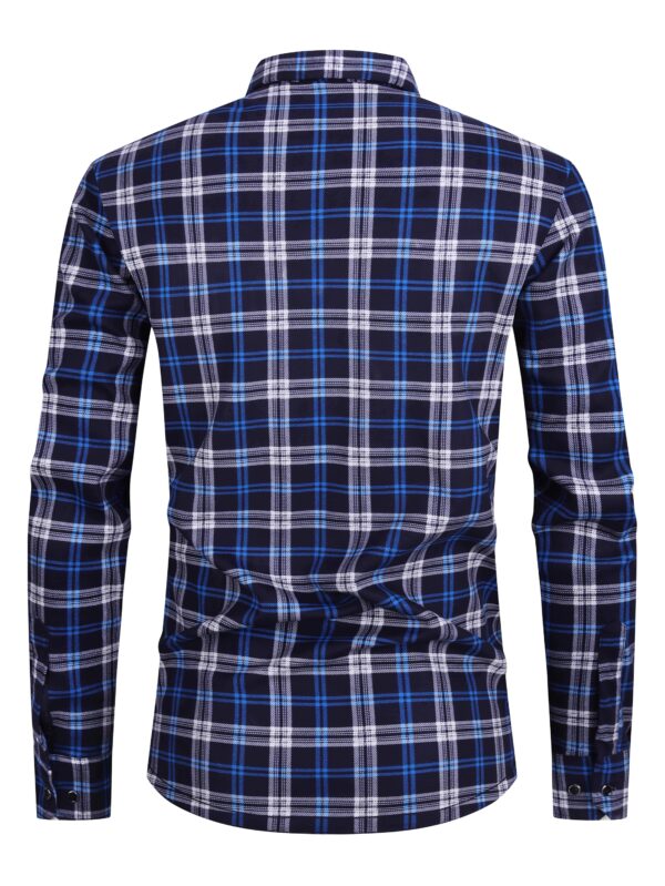 Men's Cozy Plaid Flannel Shirt - Thick, Warm Long Sleeve with Dual Pockets for Fall & Winter | Perfect Christmas Gift - Image 6