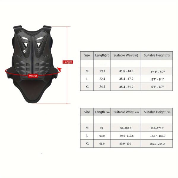 [1pc Durable Riding Body Armor] 1pc Men'S Durable Riding Body Armor - Woven Crew Neck Sleeveless Racing Jacket with Hook-and-Loop Closure - Uncharged Protective Gear for Road Riding - Ideal for Christmas & Birthday Gifts - Image 5