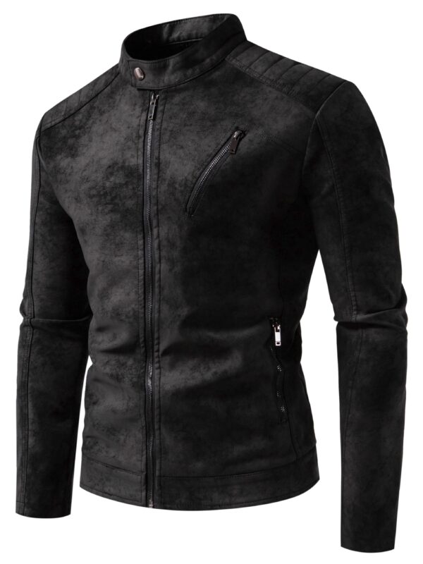 Men's Imitation Suede PU Leather Street Style Stylish Retro Bomber Jacket