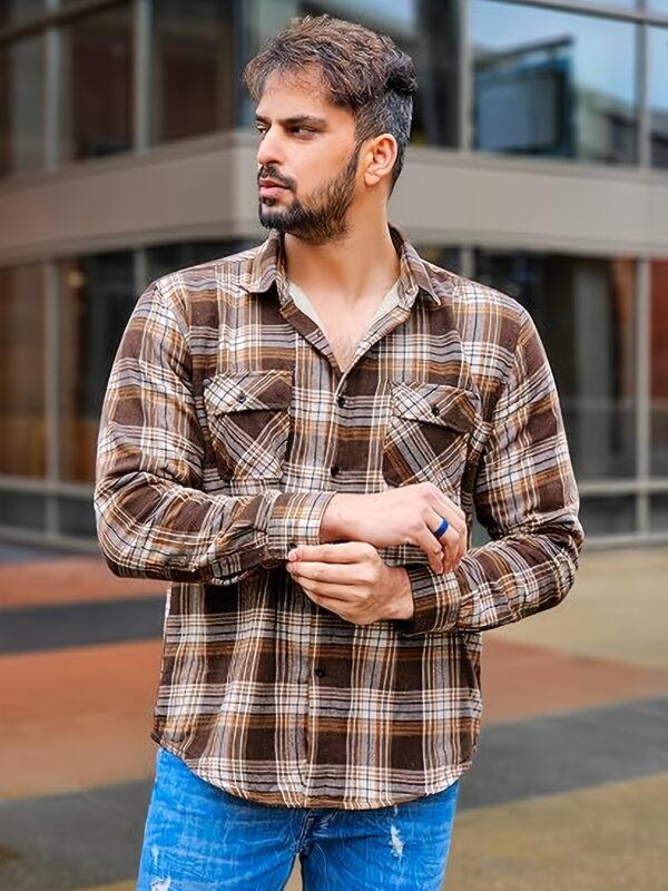 Cozy Sherpa Lined Flannel Shirt Jacket - Warm Long Sleeve Button Up with Soft Fleece Plaid Pattern, Relaxed Fit, and Durable Construction for Outdoor Activities - Image 2