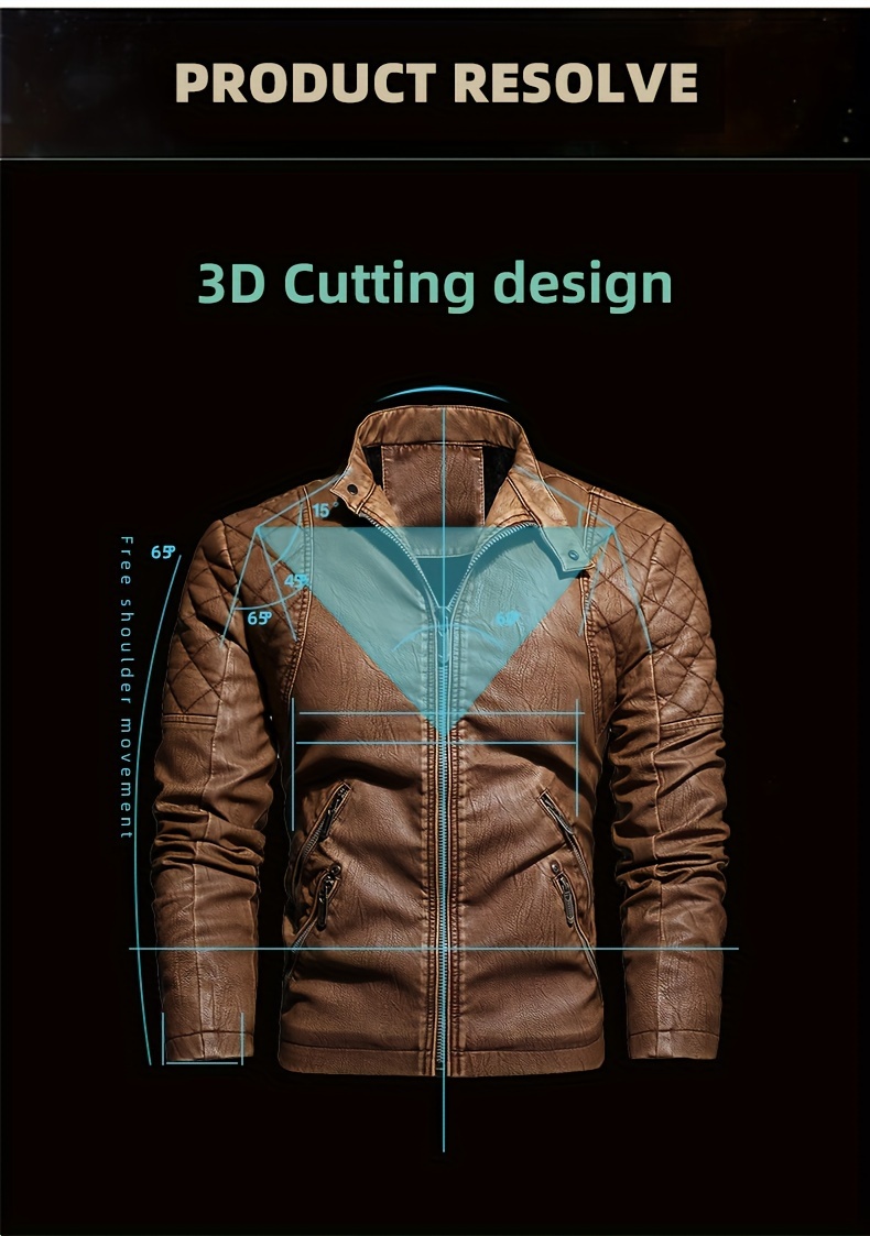 Windproof Shield] Men's Retro PU Leather Motorcycle Jacket - Windproof, Warm Fleece Lined, Adjustable Cuffs, Multiple Zippers & Pockets, Stand Collar, Black, Vintage Style for Fall/Winter Riding & Casual Wear, Motorcycle Protective Gear