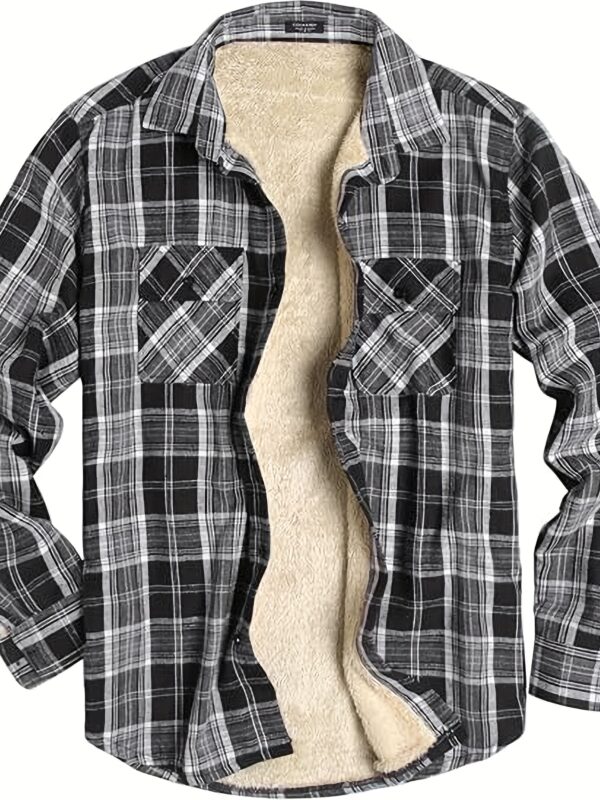 Cozy Sherpa Lined Flannel Shirt Jacket - Warm Long Sleeve Button Up with Soft Fleece Plaid Pattern, Relaxed Fit, and Durable Construction for Outdoor Activities