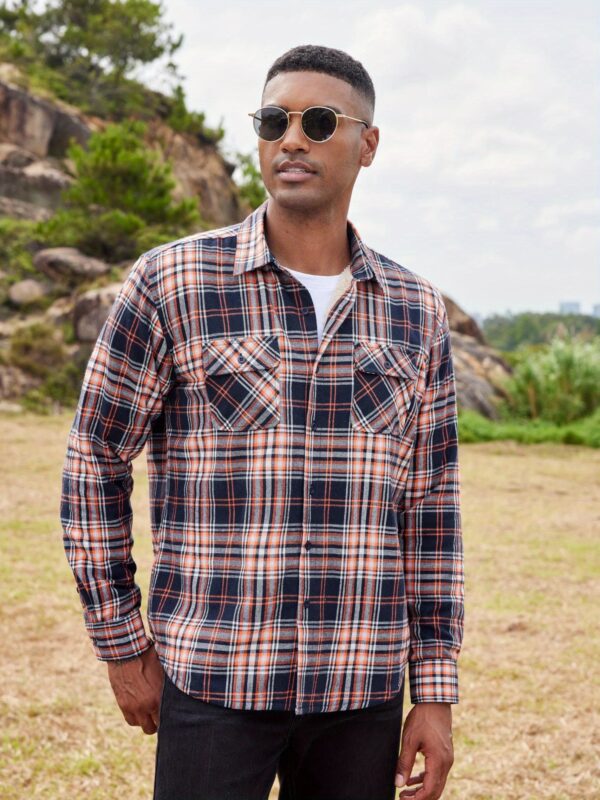 Men'S Sherpa Lined Flannel Shirt Jacket Fleece Plaid Button Up Long Sleeve Casual Shirt - Image 11