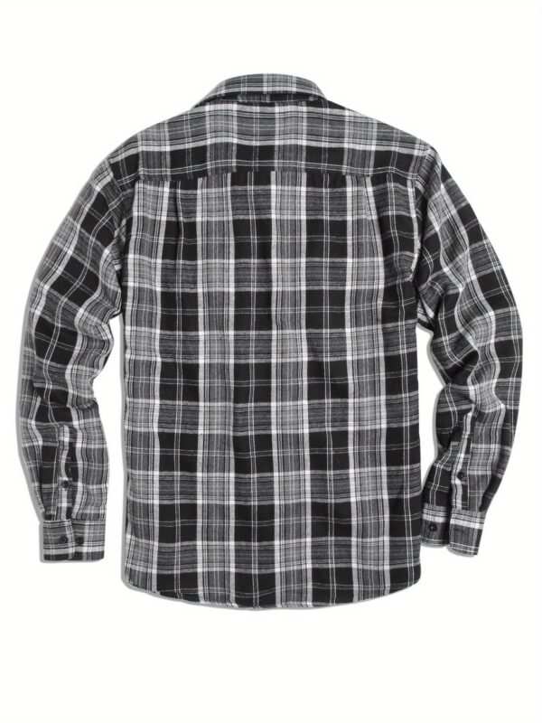 Cozy Sherpa Lined Flannel Shirt Jacket - Warm Long Sleeve Button Up with Soft Fleece Plaid Pattern, Relaxed Fit, and Durable Construction for Outdoor Activities - Image 9