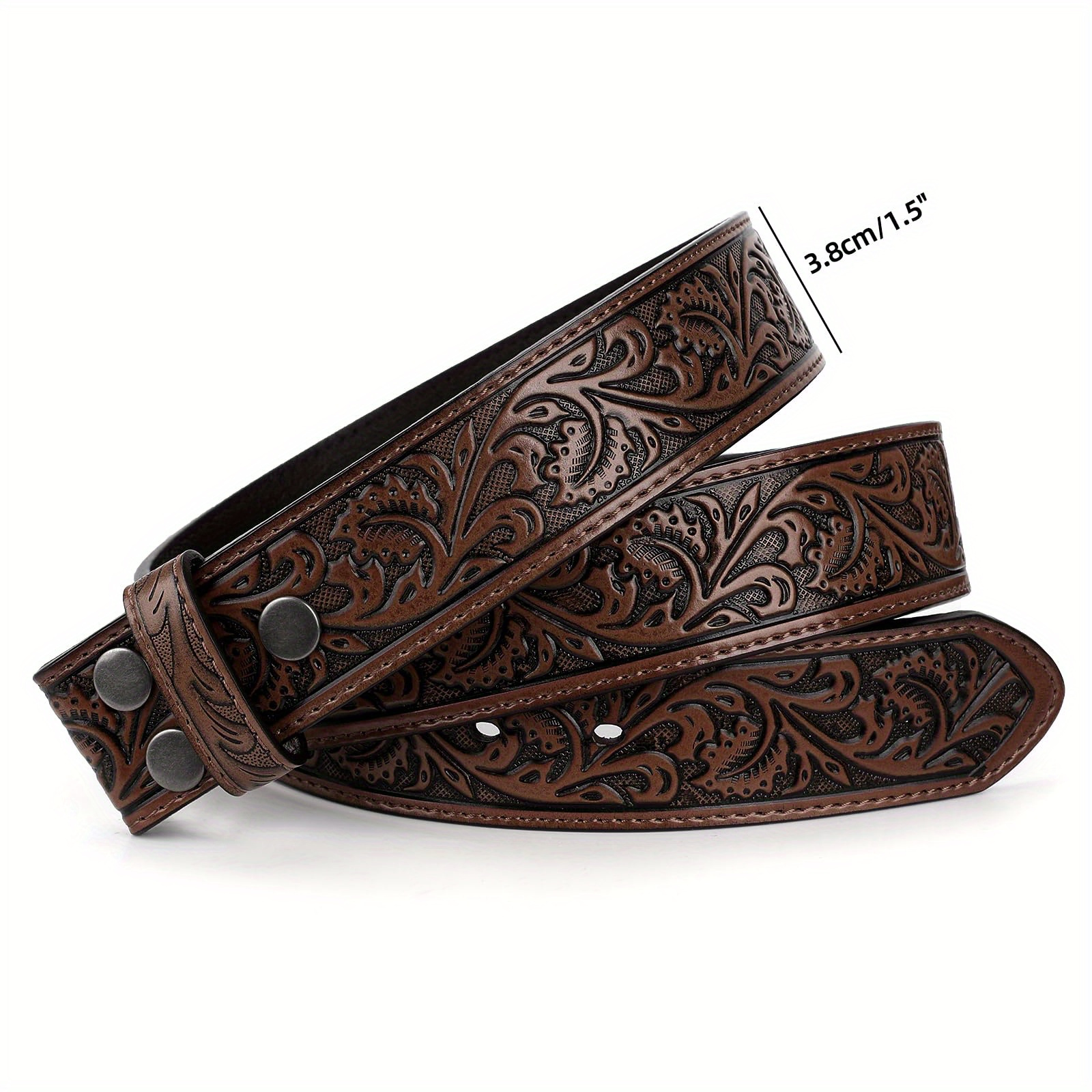 2-Pack Western Real Split Leather Belt Strap For Men & Women - Cowboy Cowgirl Belt Accessories - NO BUCKLE - For Everyday Wear & Special Occasions - Perfect Gift for Western Enthusiasts