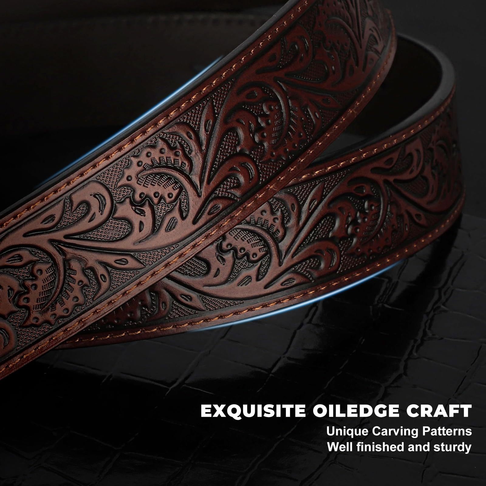 2-Pack Western Real Split Leather Belt Strap For Men & Women - Cowboy Cowgirl Belt Accessories - NO BUCKLE - For Everyday Wear & Special Occasions - Perfect Gift for Western Enthusiasts