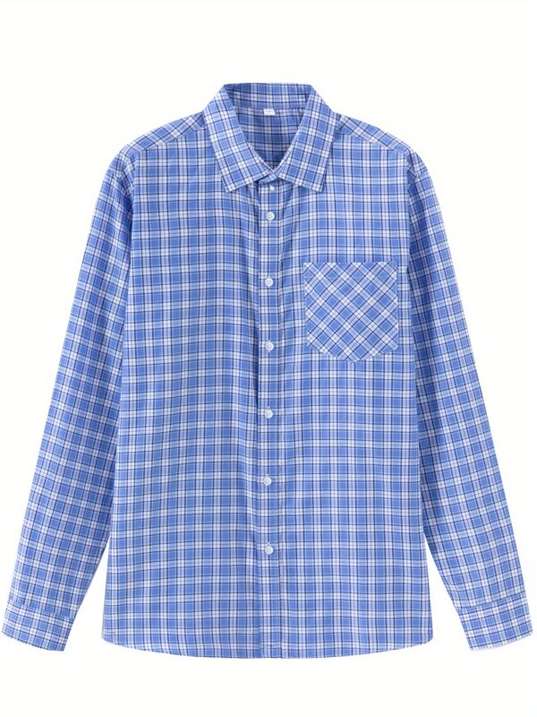 Men'S Plaid Long-Sleeve Shirt, Thickened for Autumn And Winter, Casual Workwear, Trendy Shirt. - Image 2