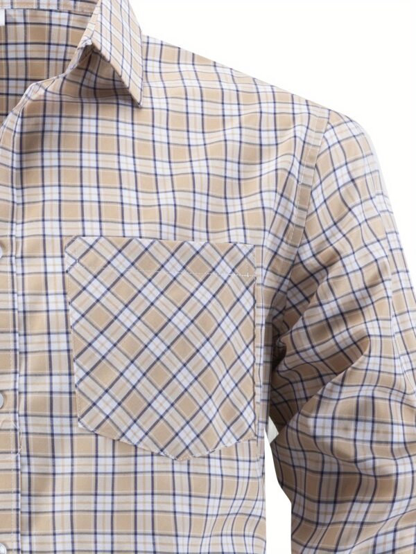 Men'S Plaid Long-Sleeve Shirt, Thickened for Autumn And Winter, Casual Workwear, Trendy Shirt. - Image 9