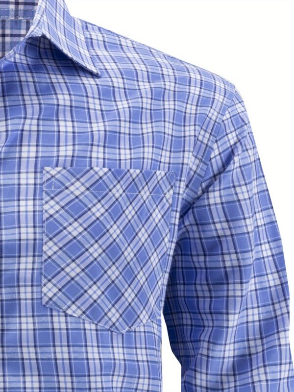 Men'S Plaid Long-Sleeve Shirt, Thickened for Autumn And Winter, Casual Workwear, Trendy Shirt. - Image 8